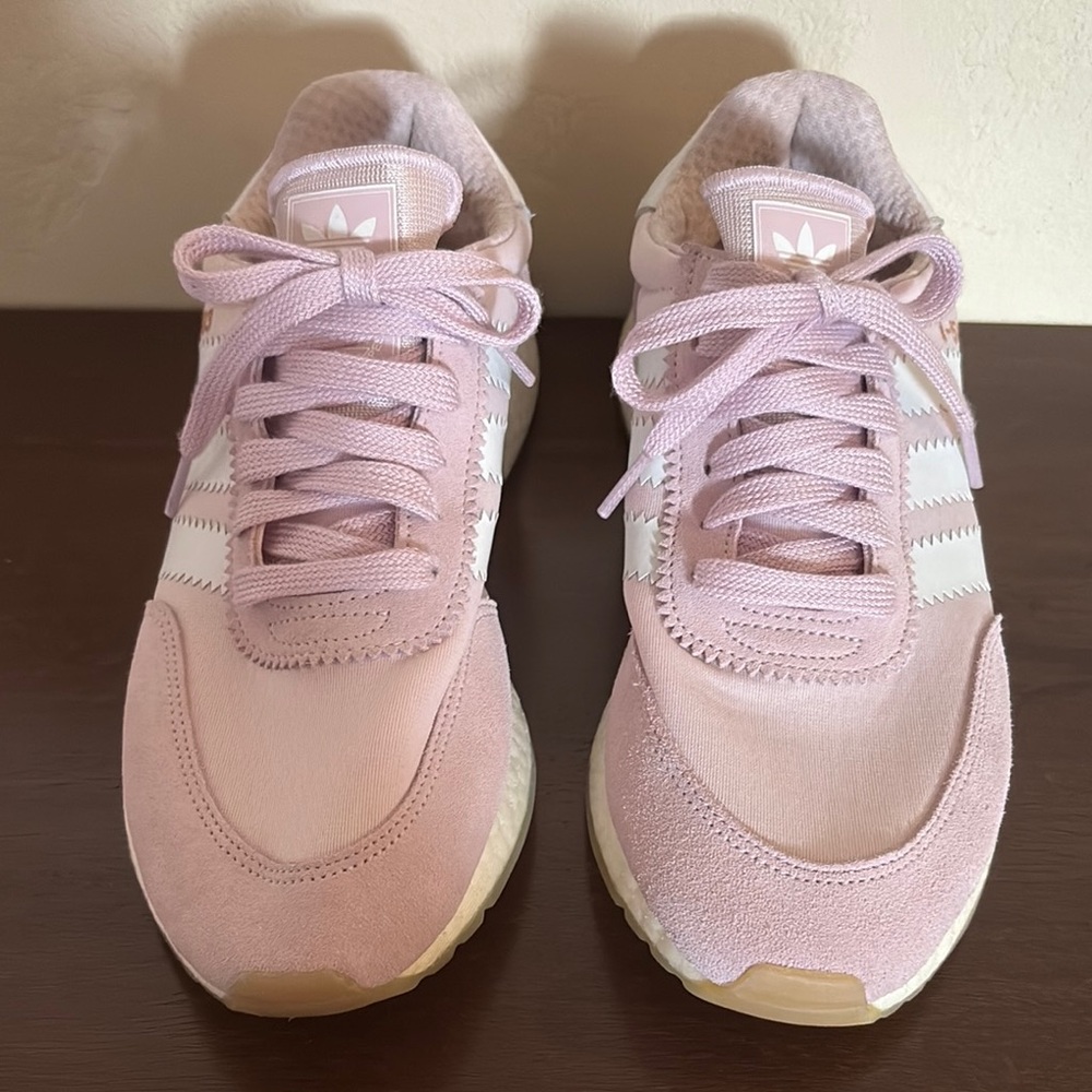 Adidas I-5923, Clear Lilac & White, with Suede & Mesh